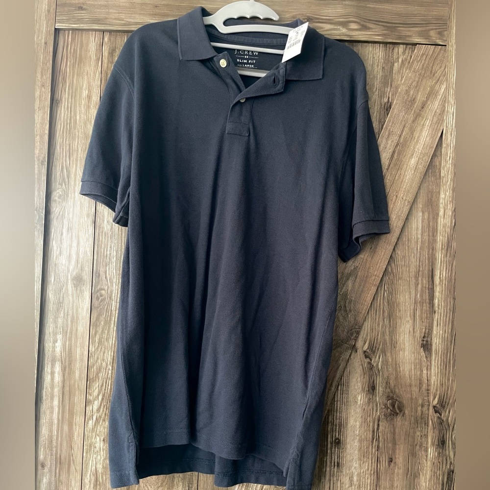 NWT Men’s J.Crew slim fit navy pique polo
